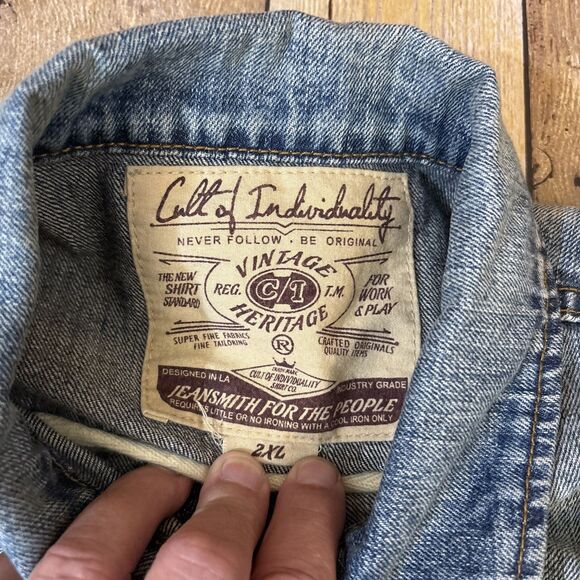 Cult Of Individuality Jean Vest XXL 2XL Distressed - Picture 4 of 10